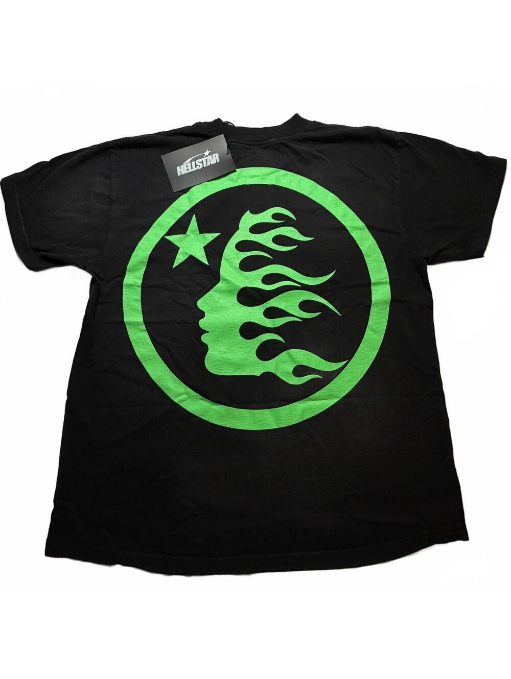Hellstar Classic Logo T-Shirt Black Neon Green Size M NWT